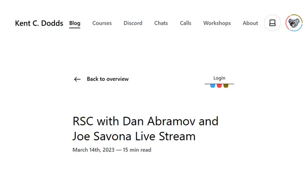 RSC with Dan Abramov and Joe Savona Live Stream