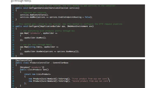 Running ASP.NET Core together with Nancy
