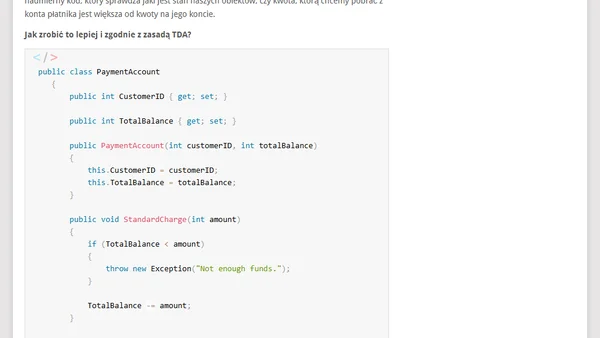 Użyteczne koncepty projektowe. KISS, DRY, YAGNI, TDA oraz Separation of Concerns.