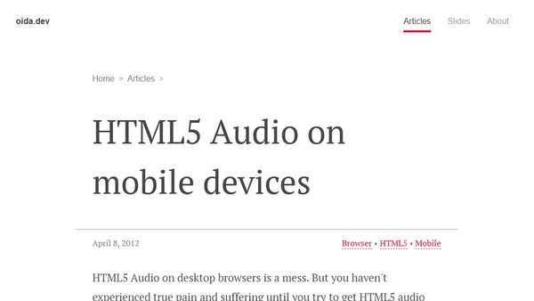 HTML5 Audio on mobile devices
