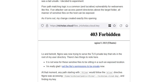 A close call with Nginx and the alias directive