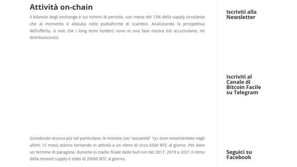 Bitcoin, outlook di mercato fine 2021