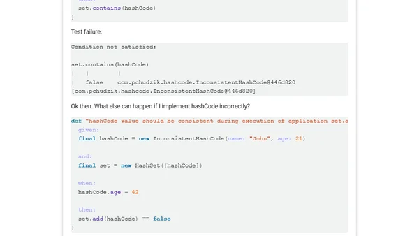 Consistent return of hashCode in java