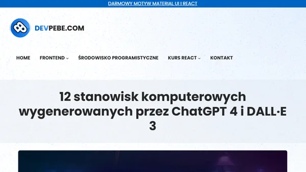 12 stanowisk komputerowych wygenerowanych przez ChatGPT 4 i DALL·E 3