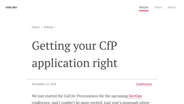 Getting your CfP application right