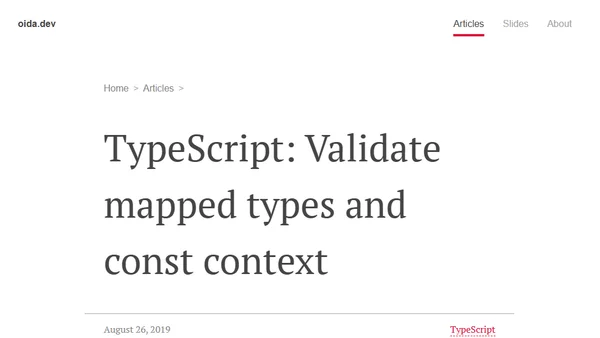 TypeScript: Validate mapped types and const context