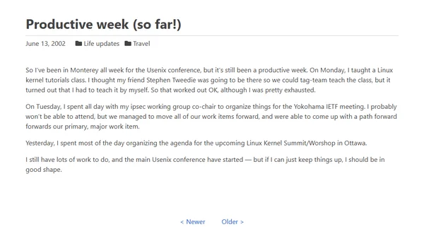 Productive week (so far!)