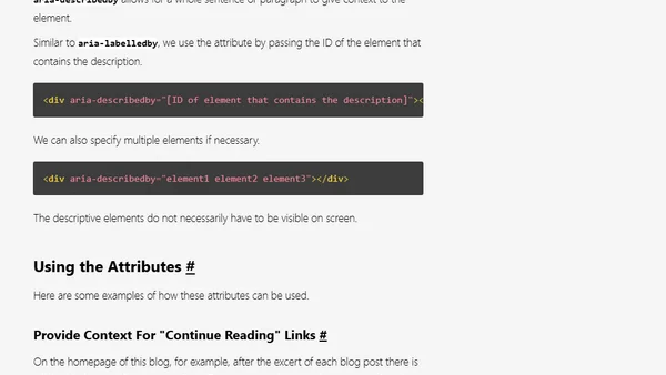 HTML For Screen Readers - Labelling Elements