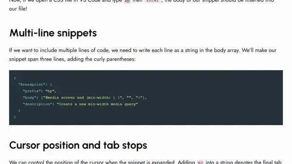 Creating VS Code Snippets to Speed Up Workflow