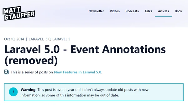 Laravel 5.0 - Event Annotations (removed)