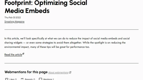 Reducing The Web’s Carbon Footprint: Optimizing Social Media Embeds