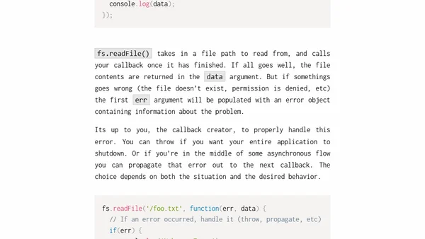The Node.js Way - Understanding Error-First Callbacks