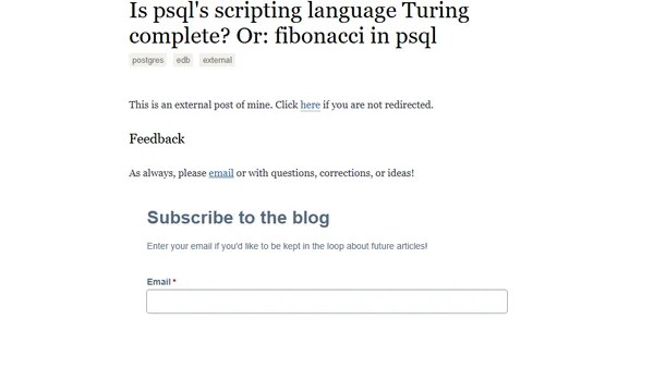 Is psql's scripting language Turing complete? Or: fibonacci in psql