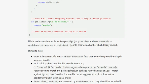 vite /rollup manualChunks