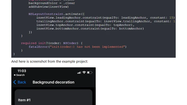 Using background decoration views with Compositional Layout