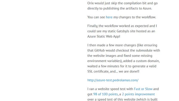 My first steps with Azure Static Web Apps