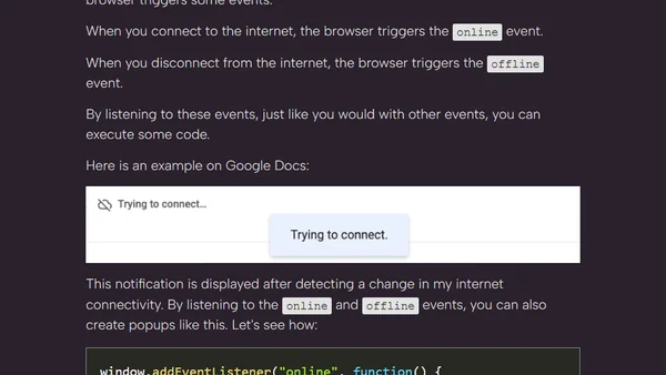 How to check internet connection status in JavaScript