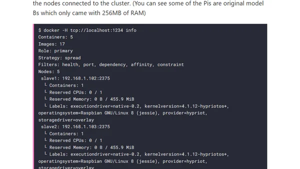 A Raspberry Pi Docker Cluster
