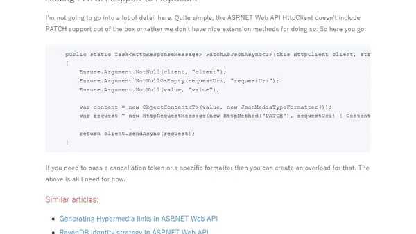Adding PATCH support to HttpClient