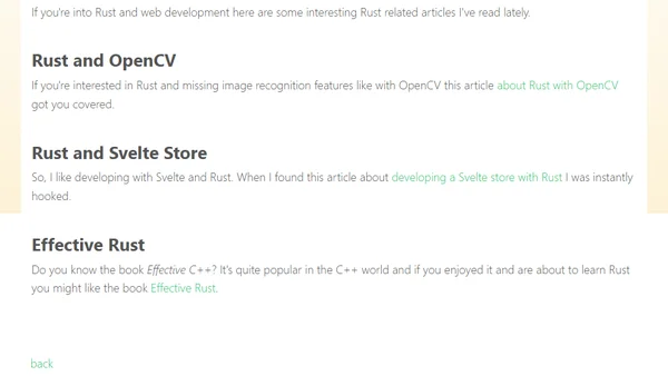 Articles about Rust for OpenCV and a Svelte Store