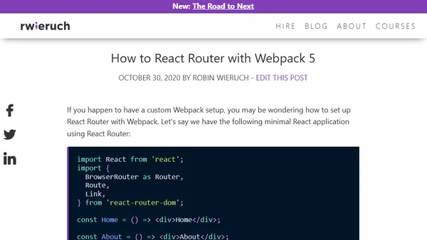 How to React Router with Webpack 5