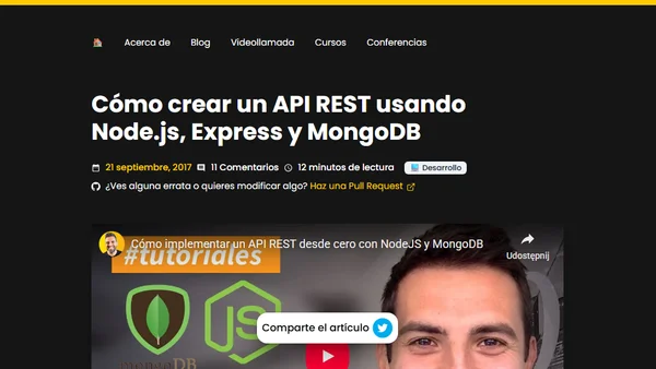 Cómo crear un API REST usando Node.js, Express y MongoDB