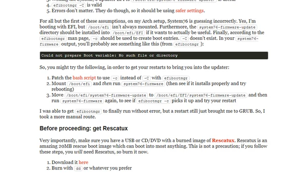 Removing IME: Upgrading System76 firmware on Arch
