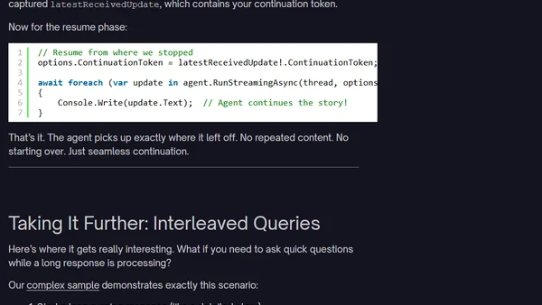 🧠 Never Lose Your AI Agent’s Train of Thought: Background Responses in .NET