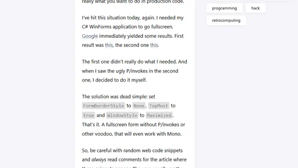 Dangers of web code snippets
