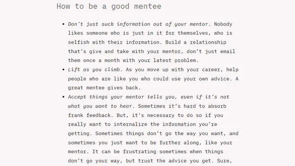 Finding a Mentor