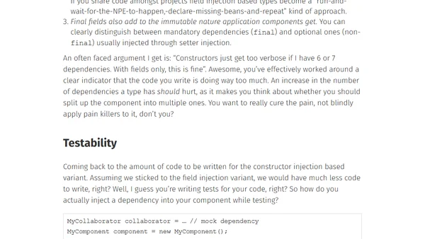 Why field injection is evil