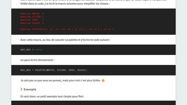 Développement GameBoy #9 : Les palettes