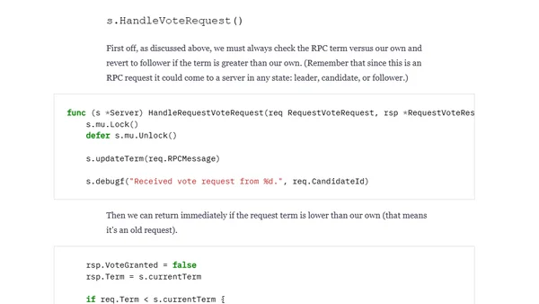 Implementing the Raft distributed consensus protocol in Go