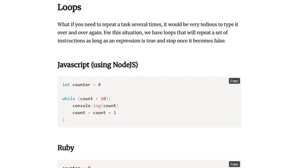 Learn Python, PHP, Ruby and Javascript in one Blog Post