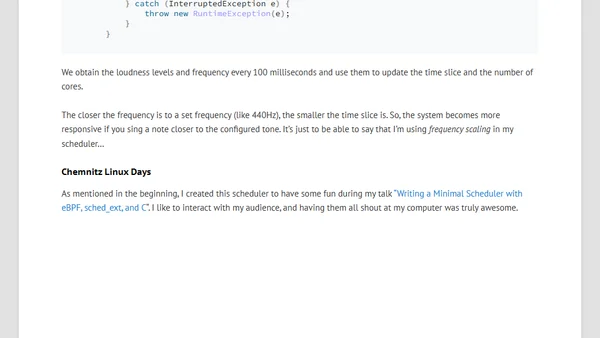 Hello eBPF: A scheduler controlled by sound (20)