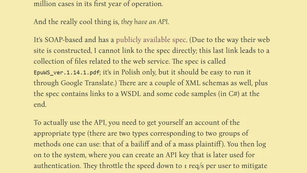 Ever wanted to programmatically file a lawsuit? In Poland, you can.