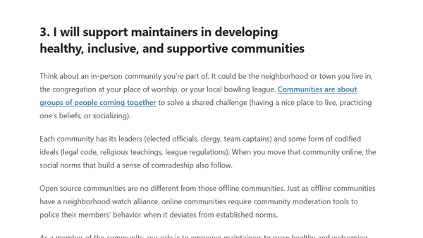 Resolutions for sustaining and growing open source communities