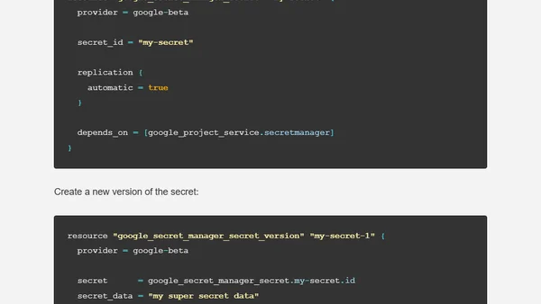 Managing Secret Manager with Terraform
