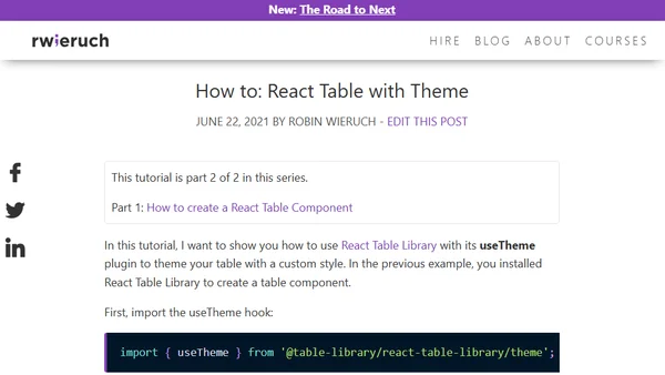 How to: React Table with Theme