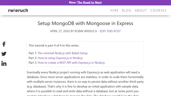 Setup MongoDB with Mongoose in Express