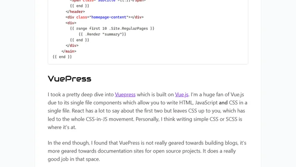Choosing a Static Site Generator