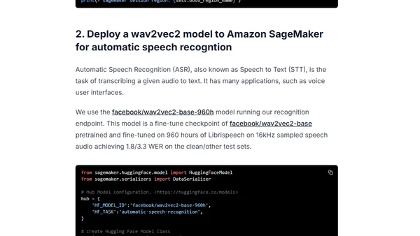 Automatic Speech Recogntion with Hugging Face's Transformers and Amazon SageMaker