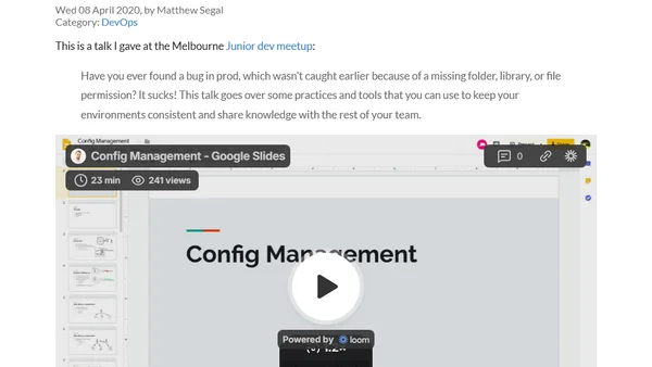 Introduction to configuration management