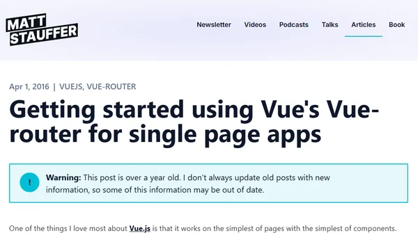 Getting started using Vue's Vue-router for single page apps