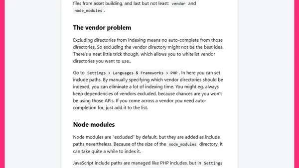 Improving PHPStorm's performance