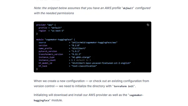 Deploy BERT with Hugging Face Transformers, Amazon SageMaker and Terraform module