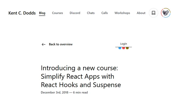 Introducing a new course: Simplify React Apps with React Hooks and Suspense