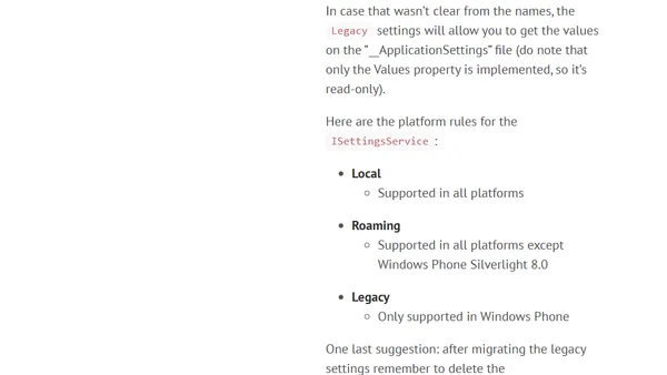 Upgrading from the IsolatedStorageSettings to ApplicationData.LocalSettings