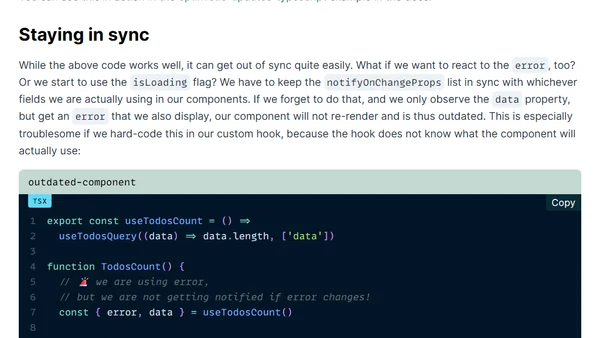 React Query Render Optimizations