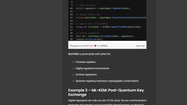 .NET 10: Post-Quantum Cryptography Comes to .NET